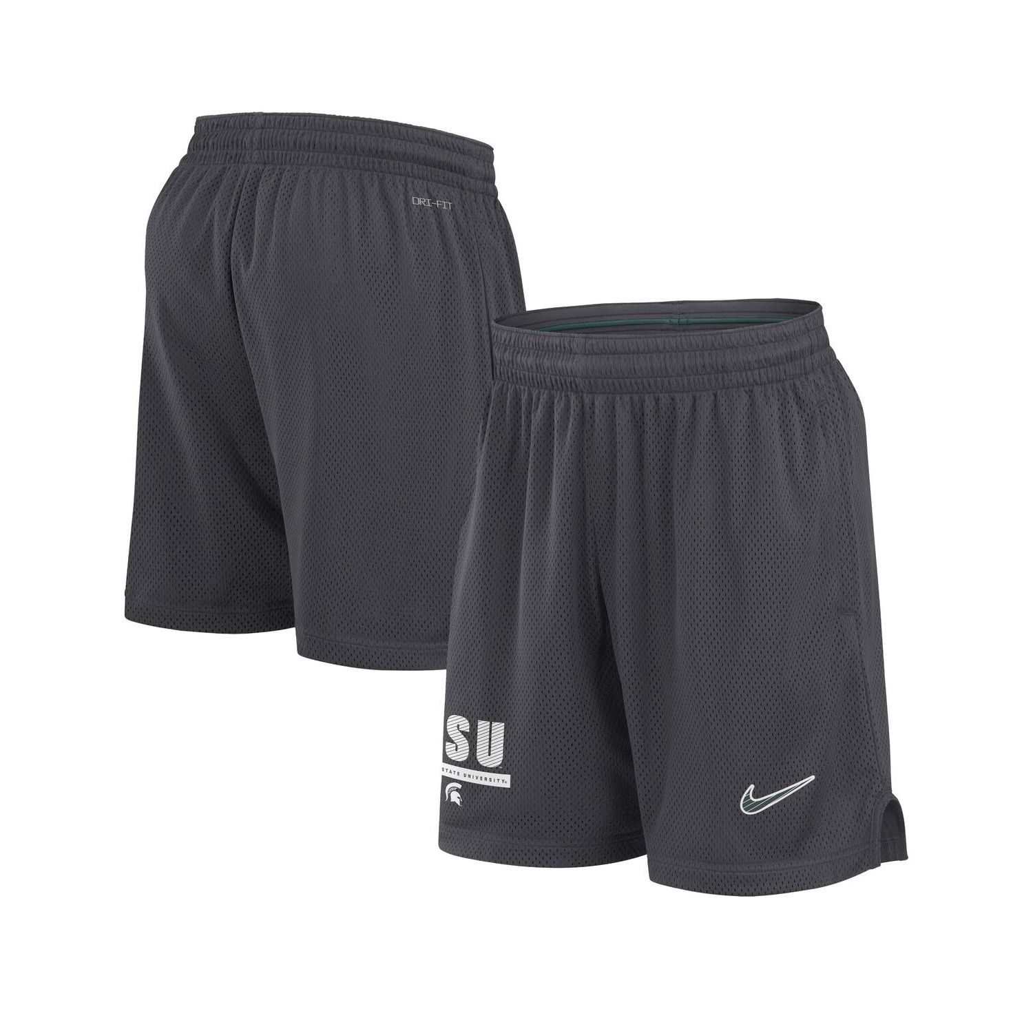 Men's Anthracite Michigan State Spartans 2024 Sideline Mesh Shorts