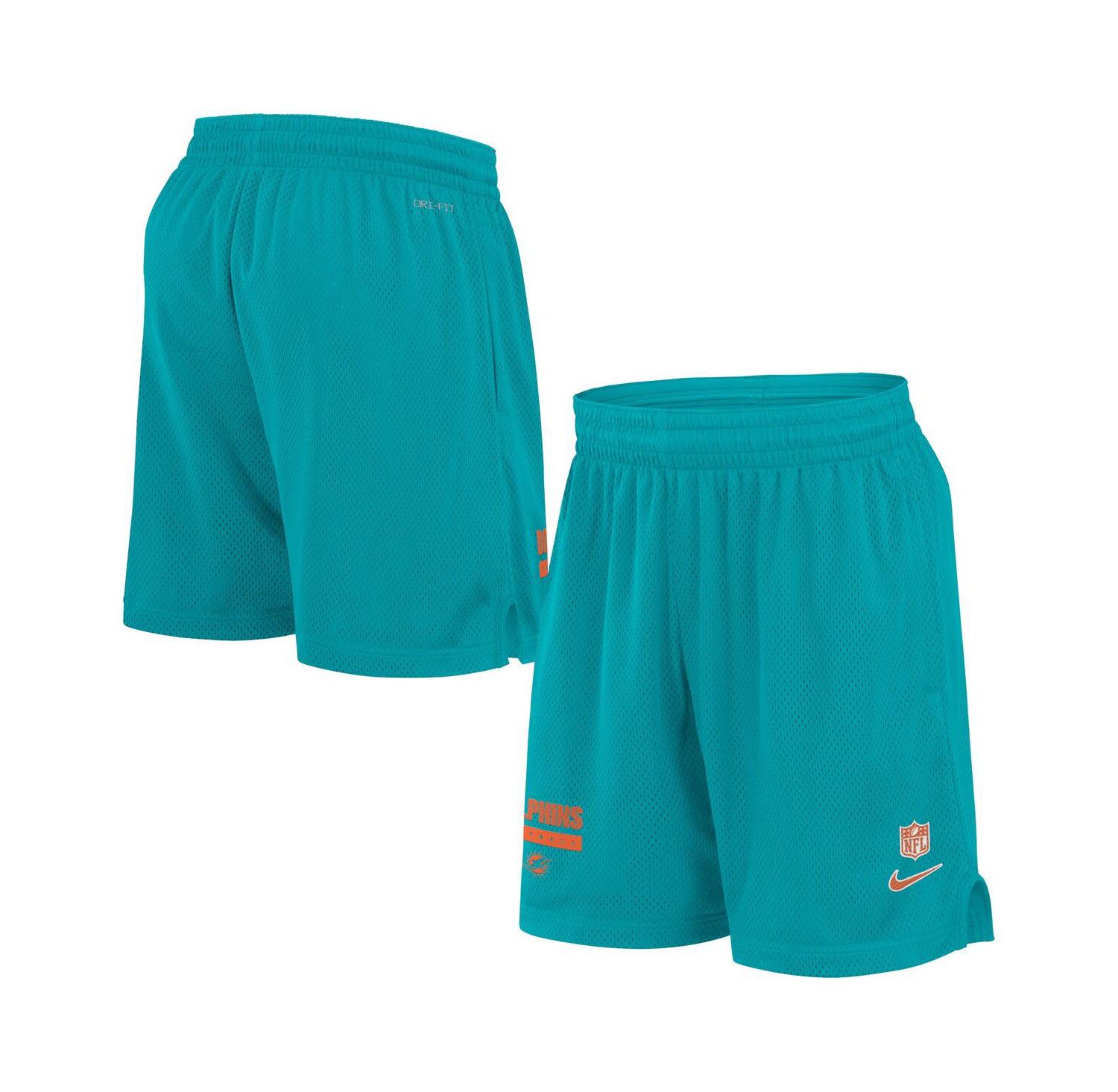 Men's Aqua Miami Dolphins 2024 Sideline Performance Mesh Shorts