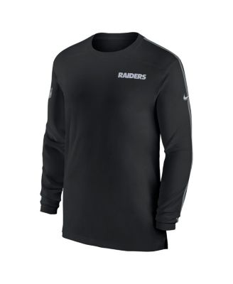 Men's Black Las Vegas Raiders Sideline Coach UV Performance Long Sleeve T-Shirt