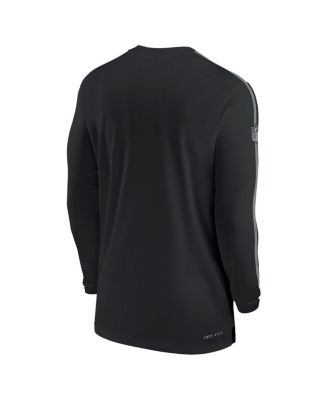 Men's Black Las Vegas Raiders Sideline Coach UV Performance Long Sleeve T-Shirt