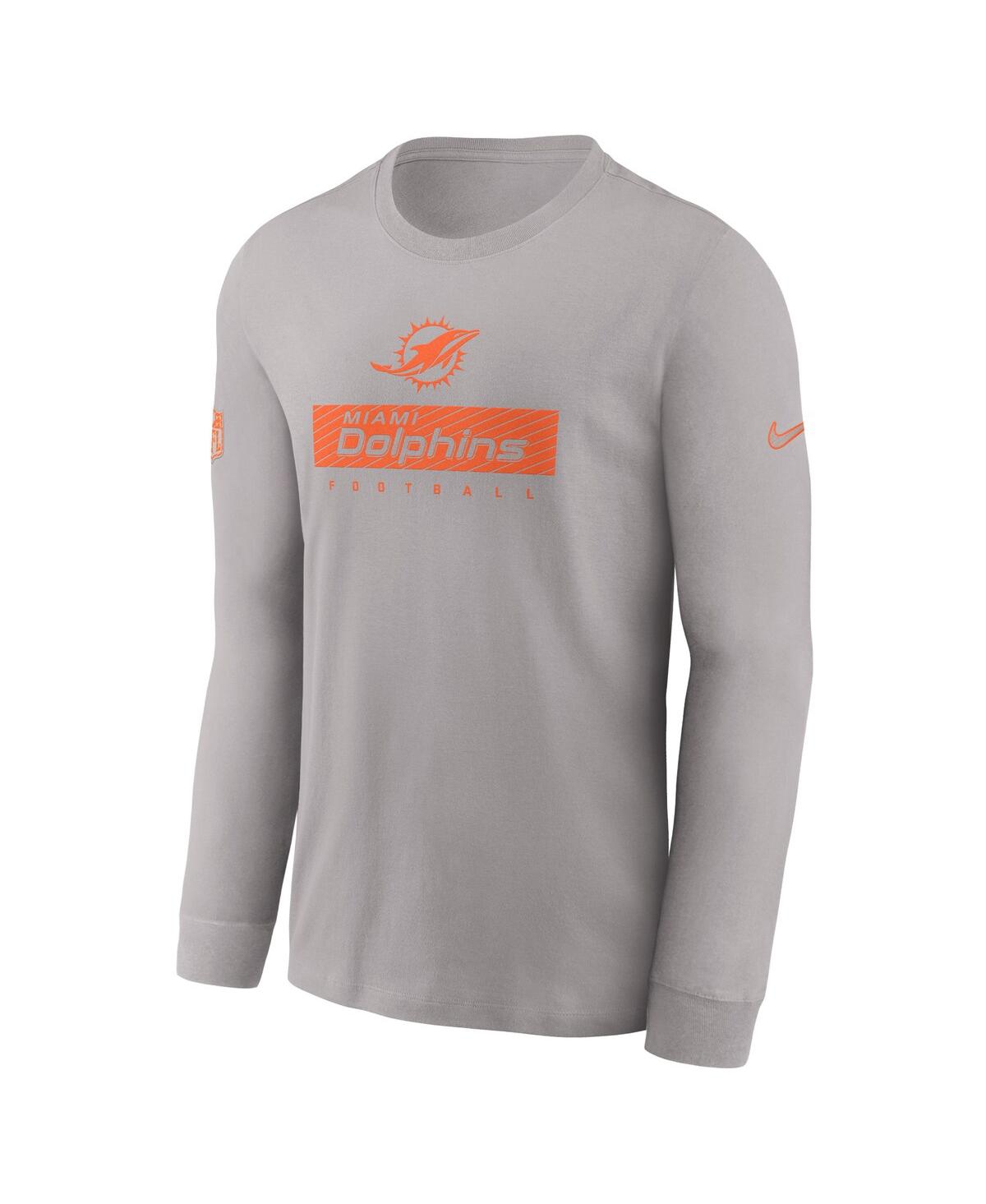 Nike Miami Dolphins Sideline Team Issue  Men's Dri-fit Nfl Long-sleeve T-shirt In Gray