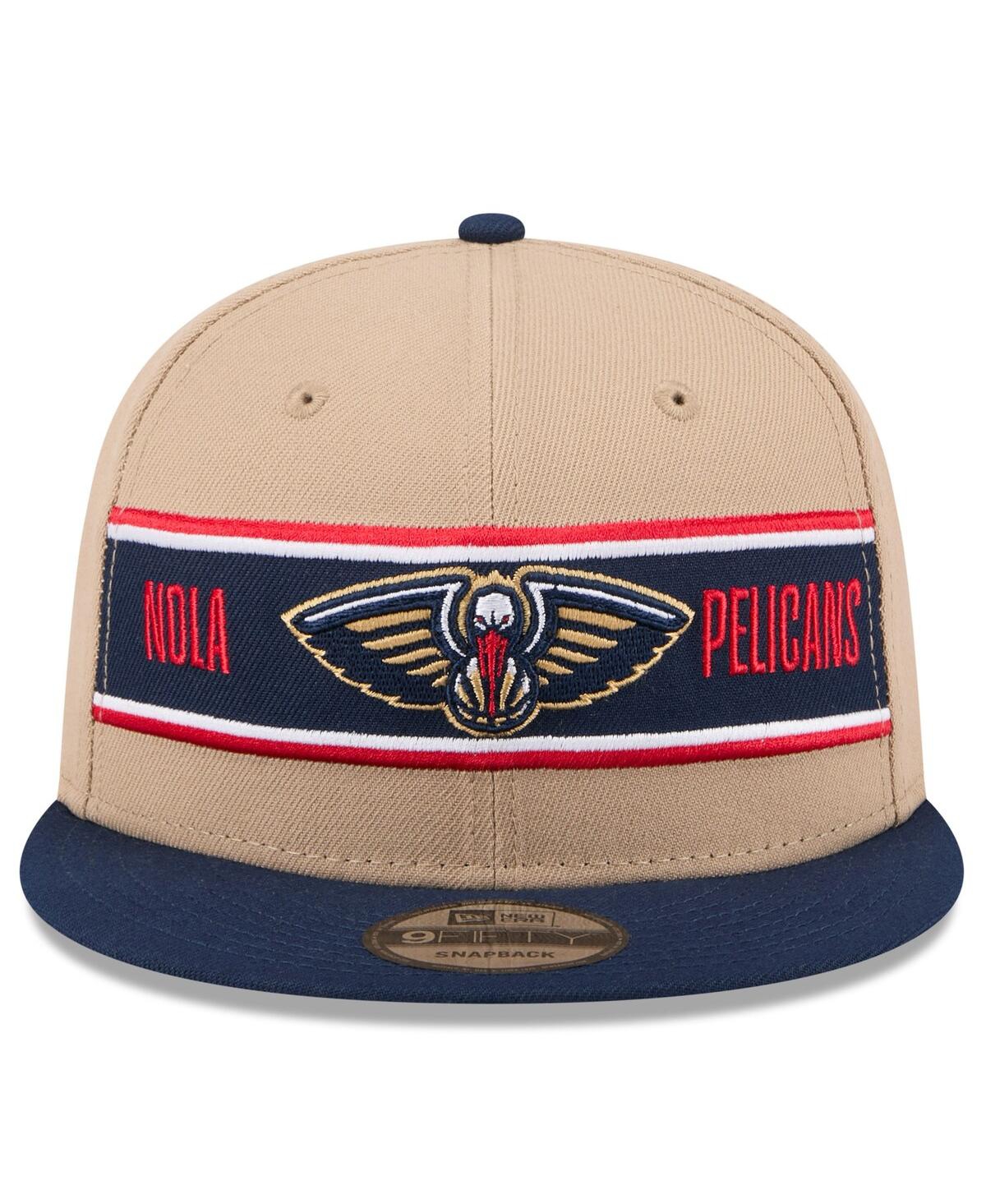 NEW ERA MEN'S TAN/NAVY NEW ORLEANS PELICANS 2024 NBA DRAFT 9FIFTY SNAPBACK HAT 