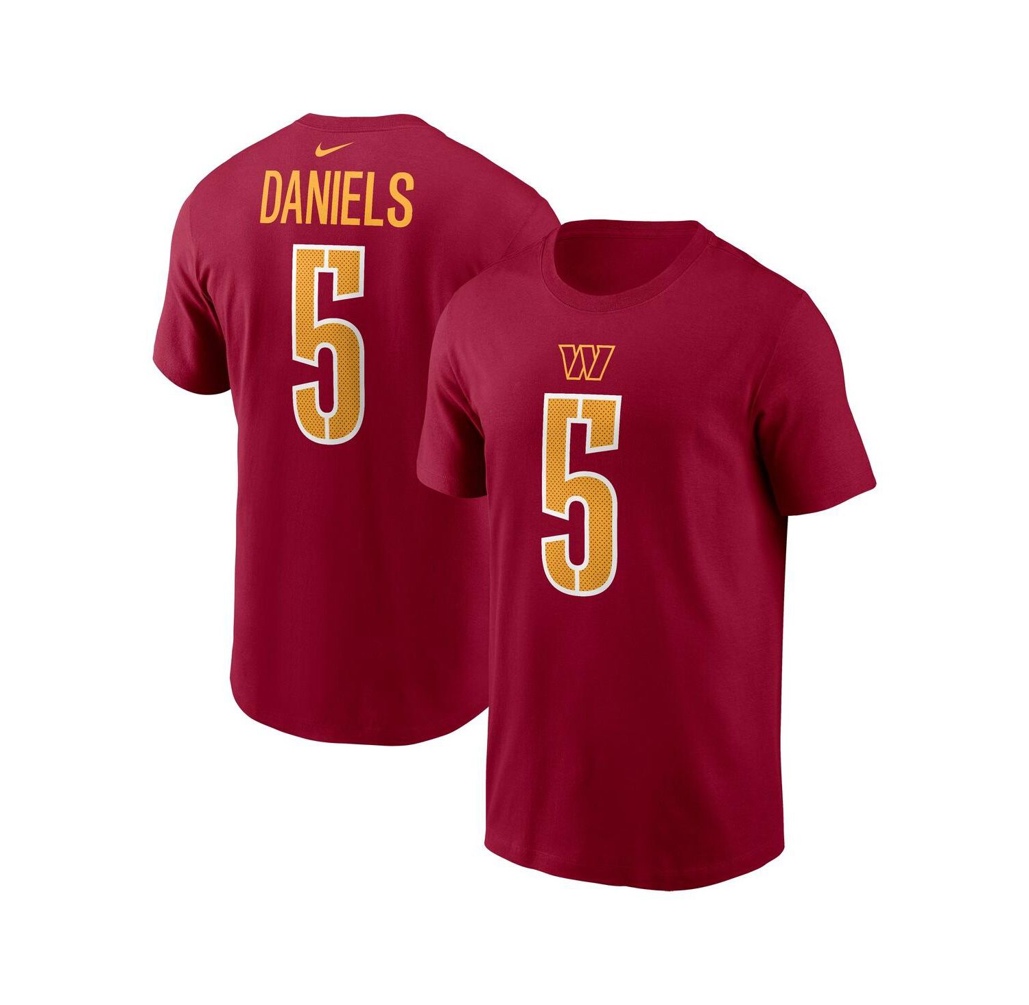 Men's Jayden Daniels Burgundy Washington Commanders 2024 NFL Draft First Round Pick Name & Number T-Shirt