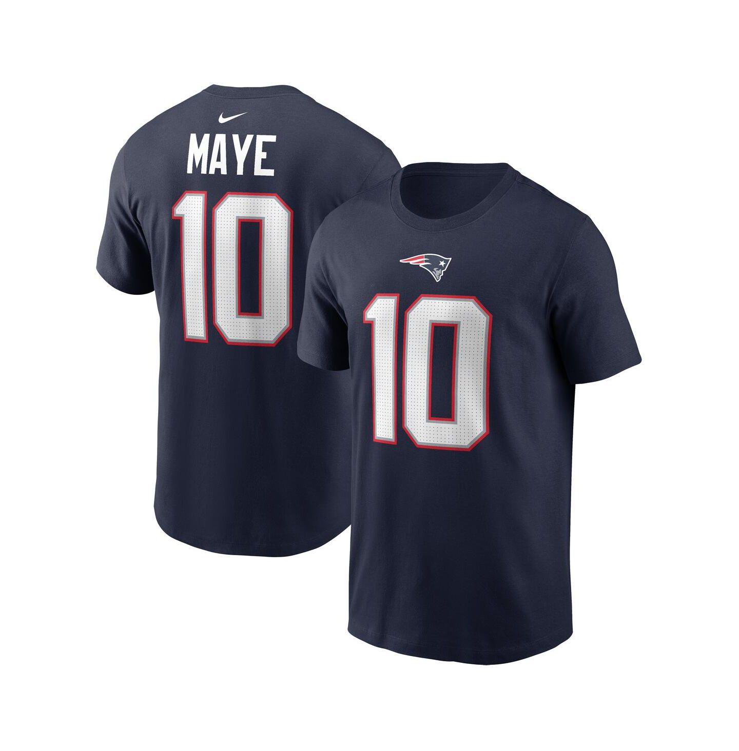 Детская футболка Nike Drake Maye Navy New England Patriots 2024 NFL Draft First Round Pick Fuse Name & Number — фото 1