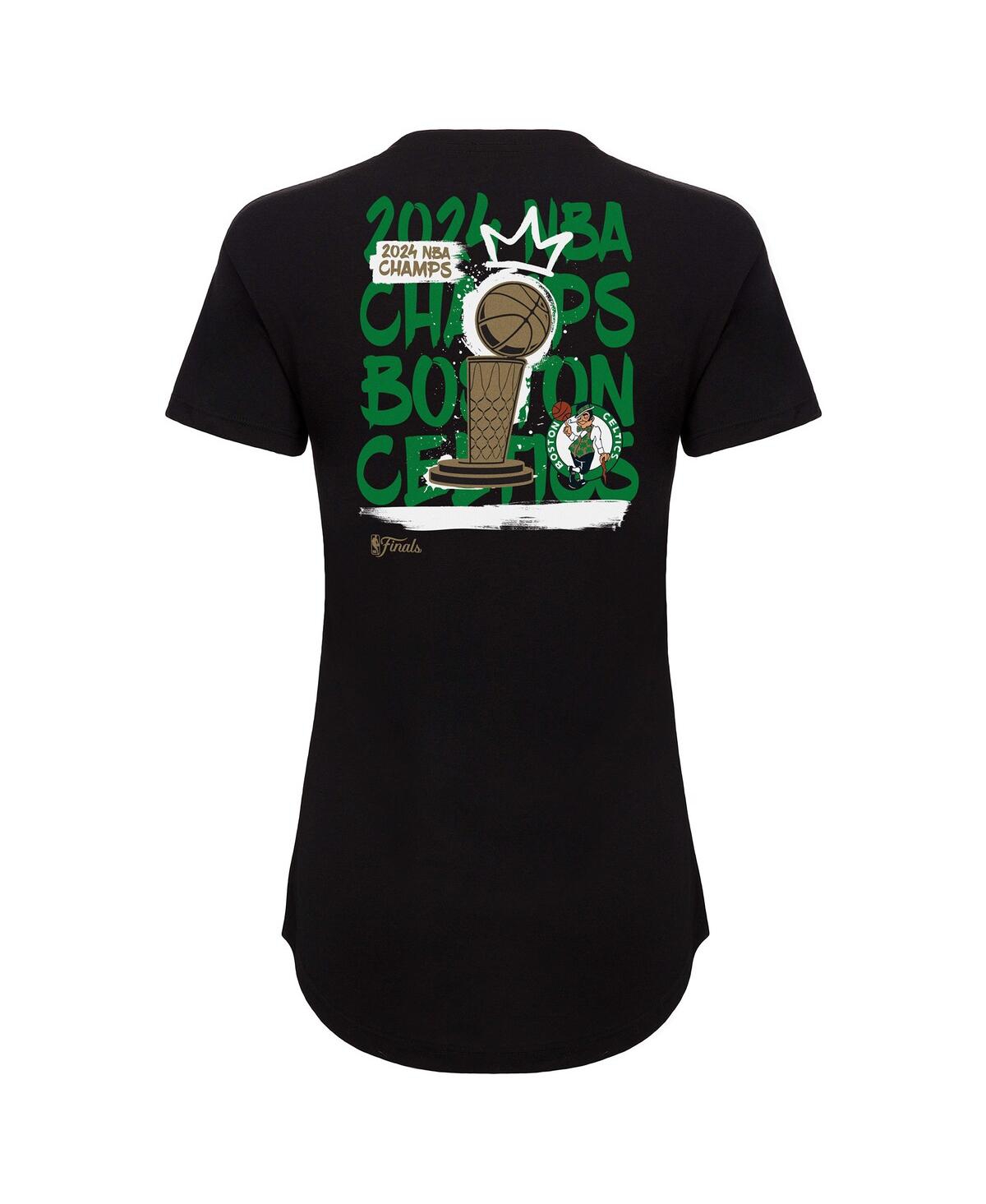 Sportiqe Women'sBoston Celtics 2024 Nba Finals Champions King of the Court Phoebe Tri-Blend T-Shirt - Black