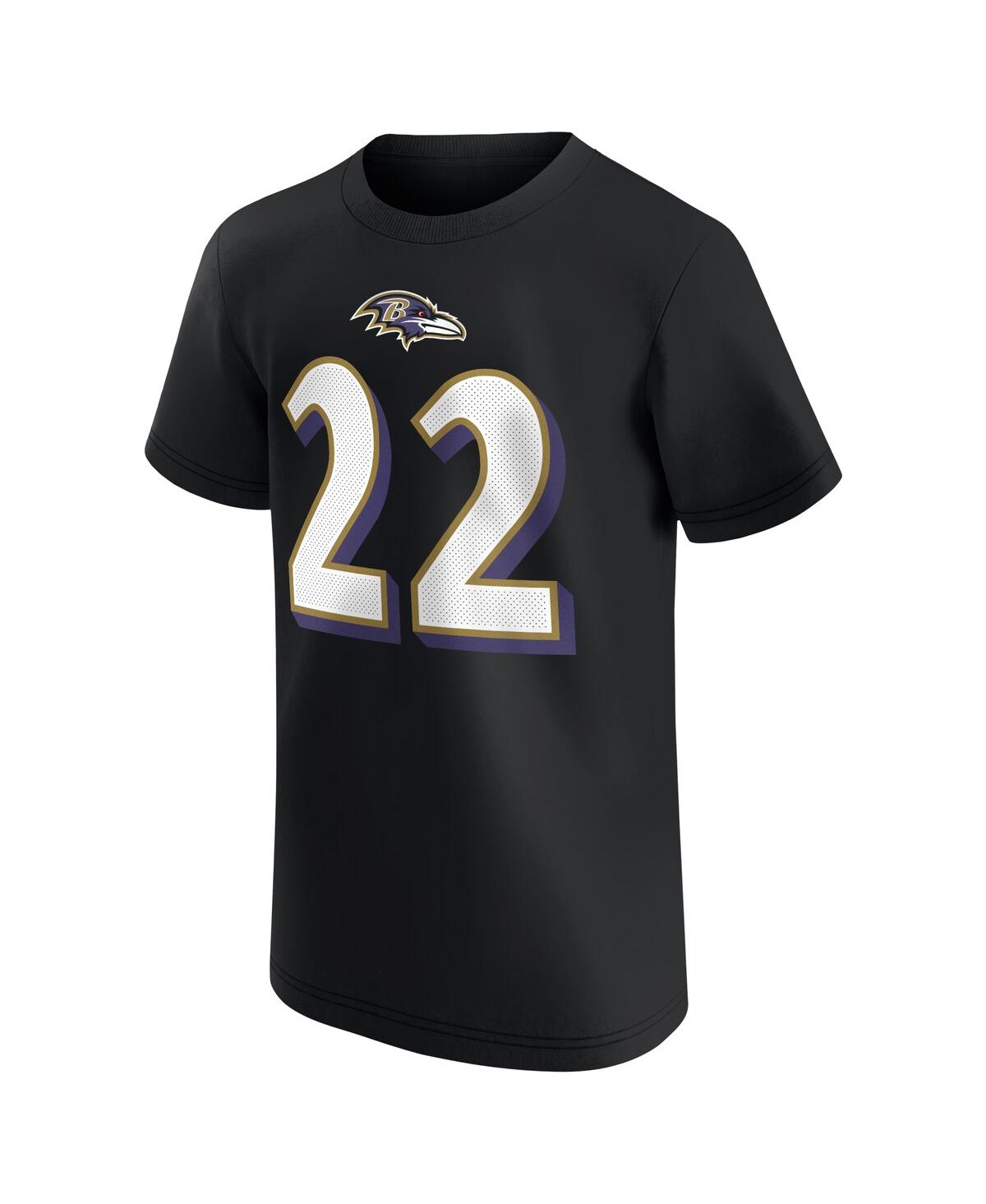 Nike Big Boys And Girls Derrick Henry Black Baltimore Ravens Player Name Number T-shirt In Black