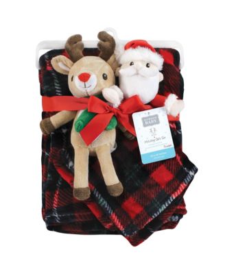 Unisex Baby Plush Blanket with Toy, Rudolph And