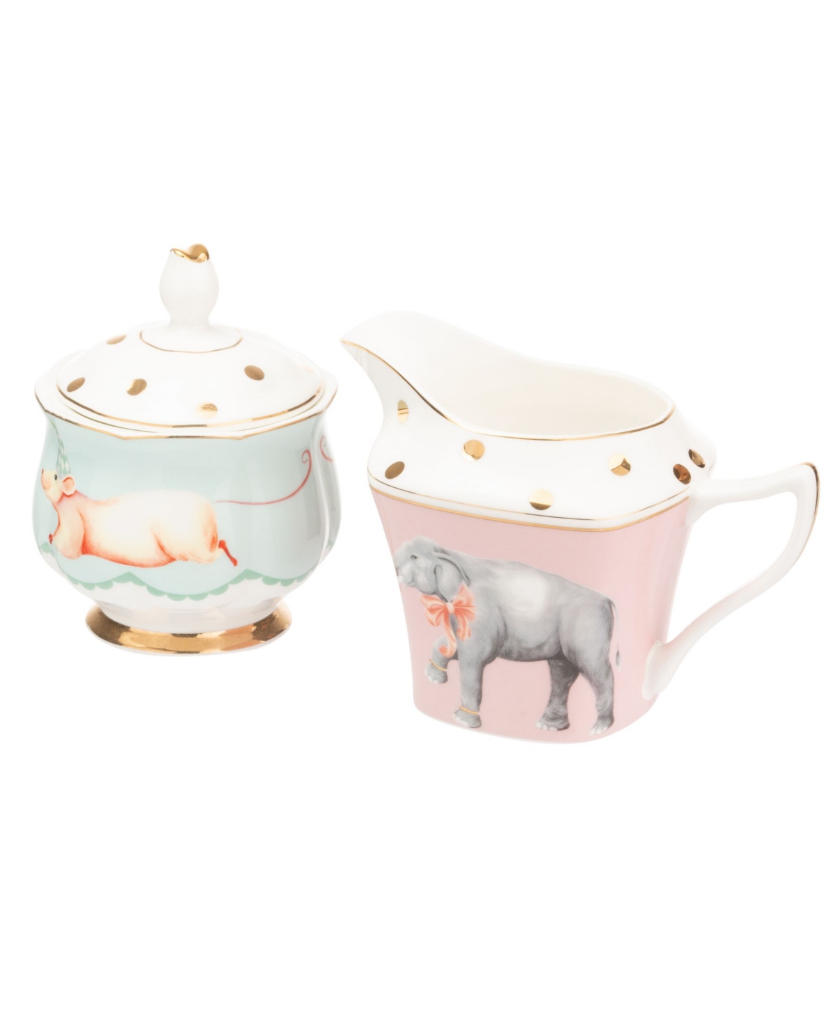 YVONNE ELLEN ELEPHANT MILK JUG AND MOUSE SUGAR POT SET 