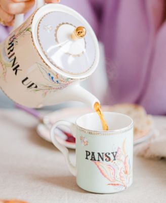 Floral Teapot and 2 Small Mugs Set