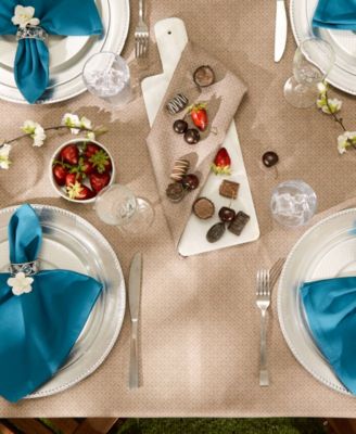 Tonal Lattice Print Outdoor Tablecloth, 60x84 Inches