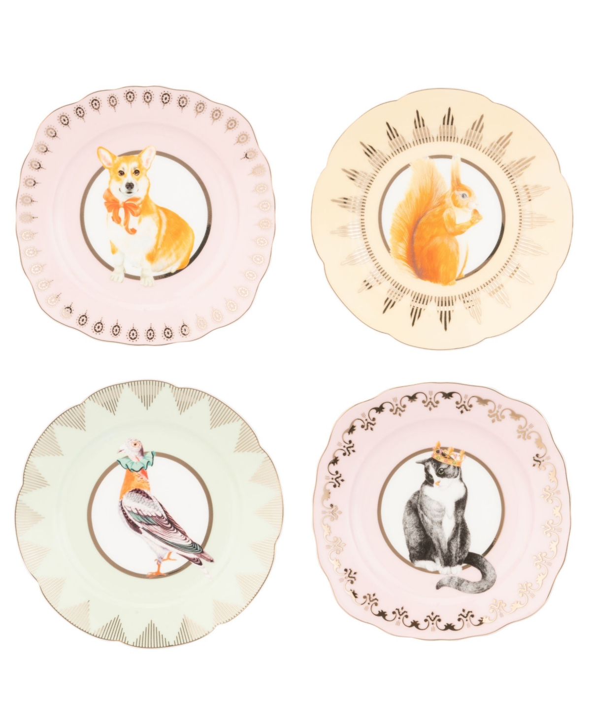 YVONNE ELLEN BEST OF BRITISH TEA PLATES, SET OF 4 