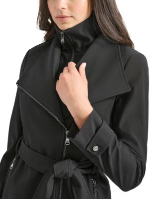 Petite Belted Long-Sleeve Wrap Coat