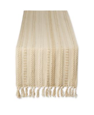 Design Imports Braided Stripe Table Runner, 15x108 Inches - Macy's