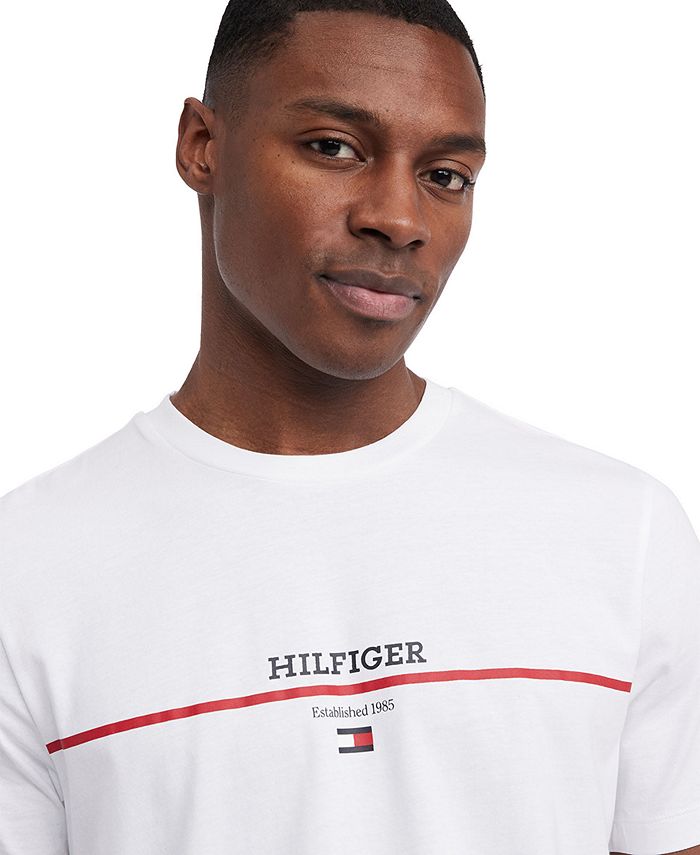 Tommy Hilfiger Men's Logo Stripe T-Shirt - Macy's
