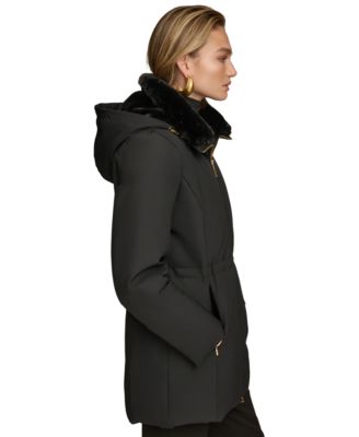 Women's Faux-Fur-Collar Short Puffer Coat