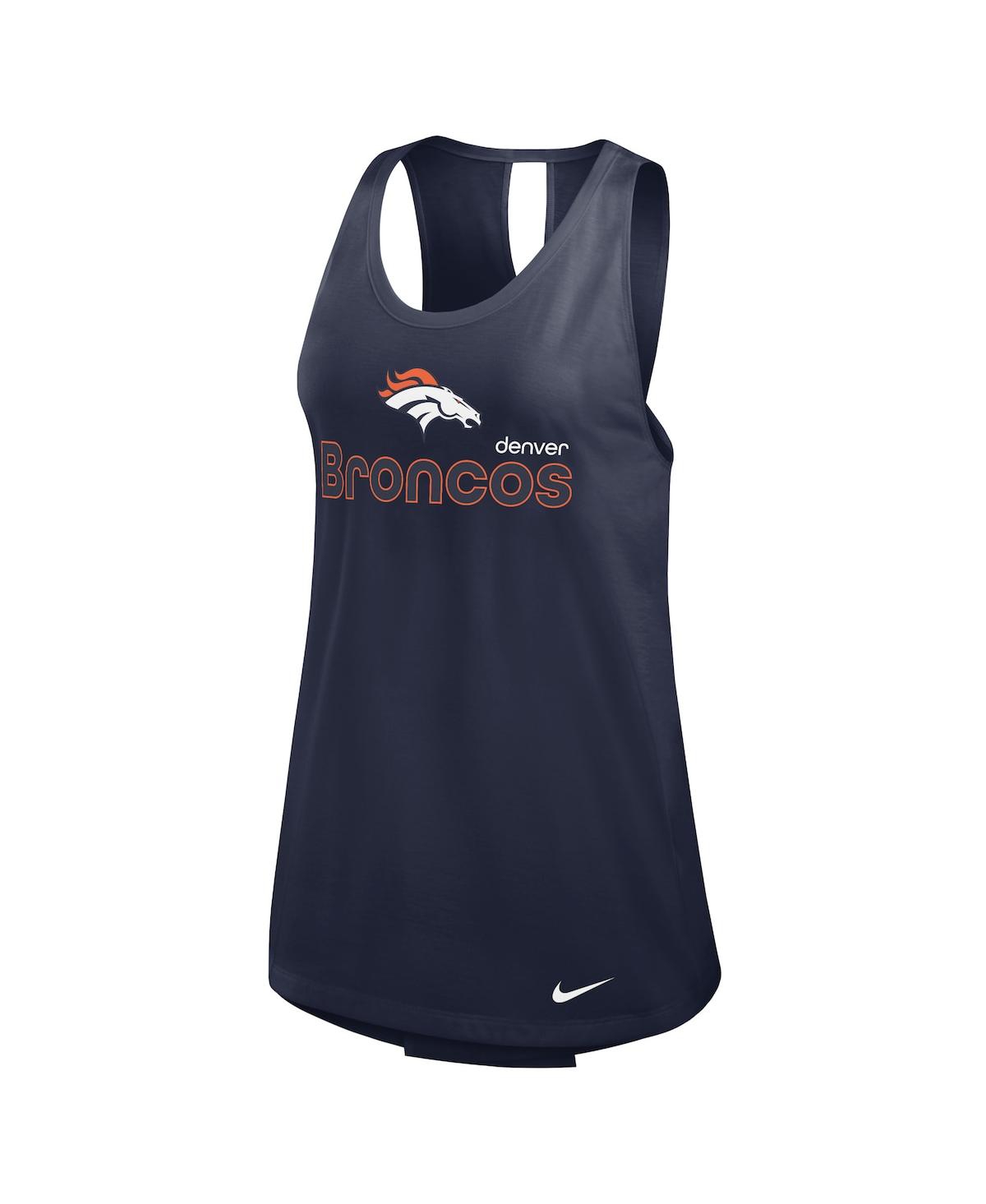 Nike Women's Navy Denver Broncos Performance Tank Top In Navy