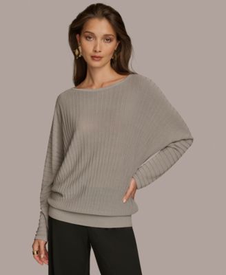 Donna Karan New York - Women's Ribbed Raglan-Sleeve Sweater