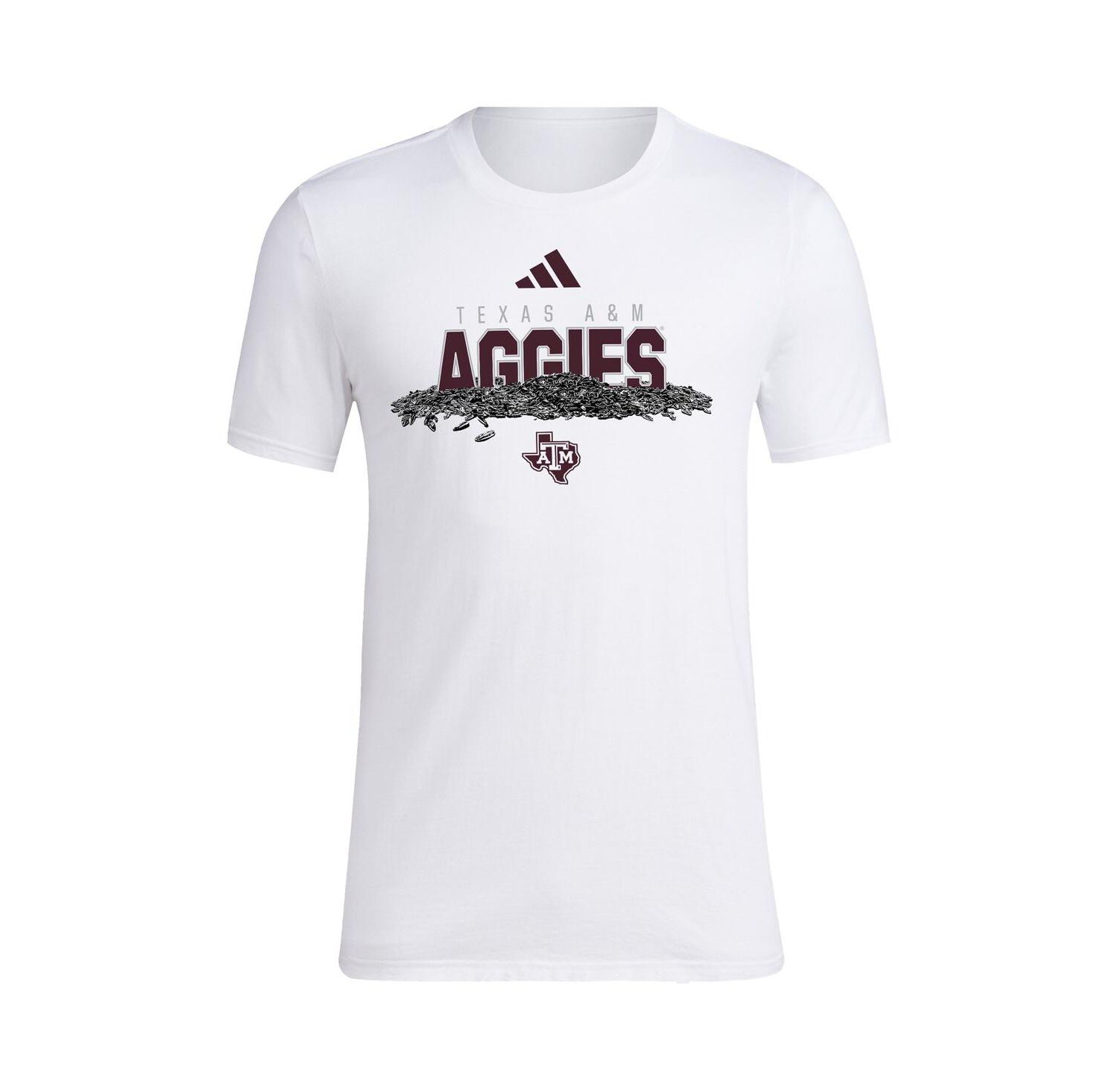 Men's White Texas A&M Aggies Baseball Sunflower Seeds T-Shirt