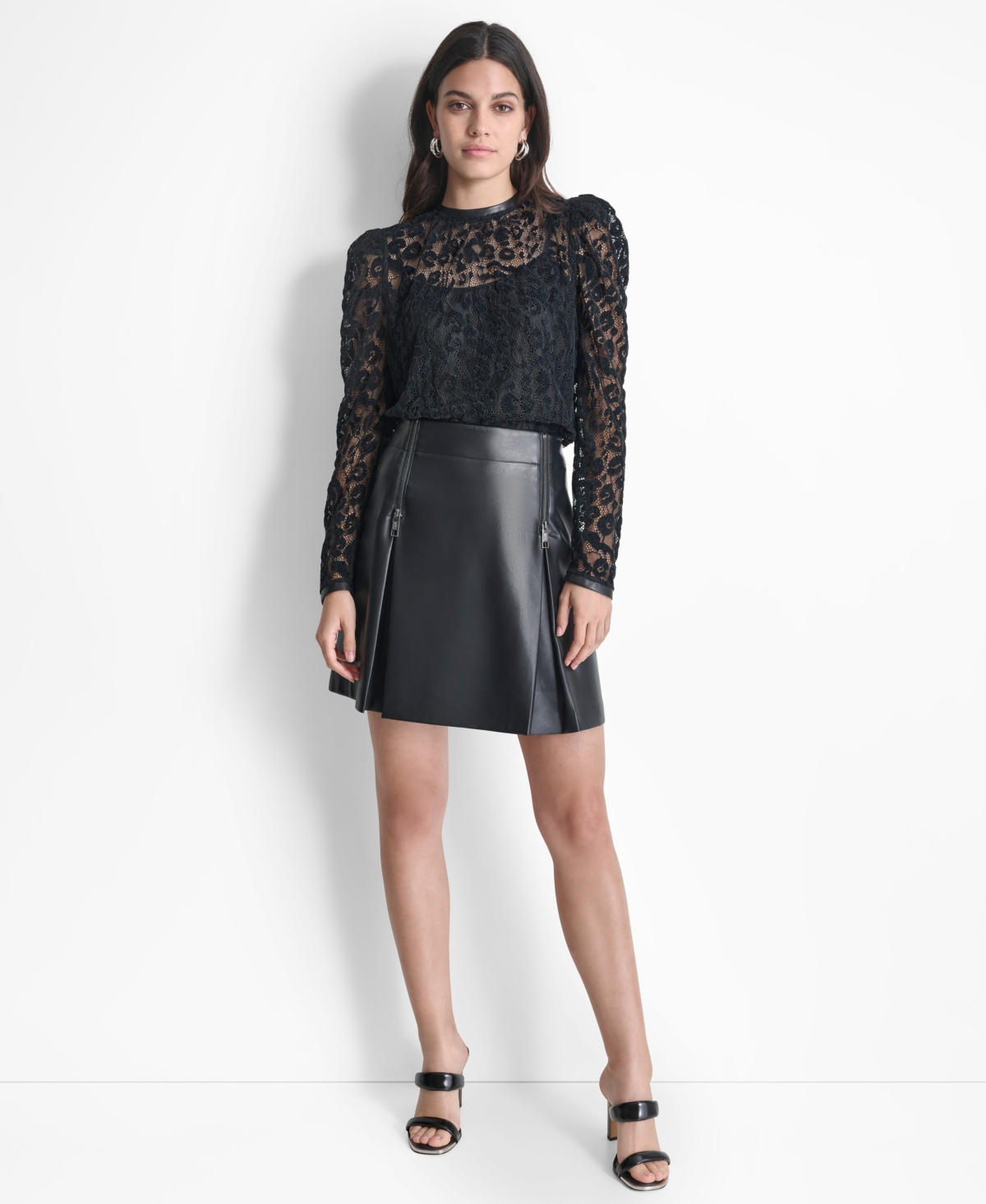 Dkny Women's Long Sleeve Lace Blouse