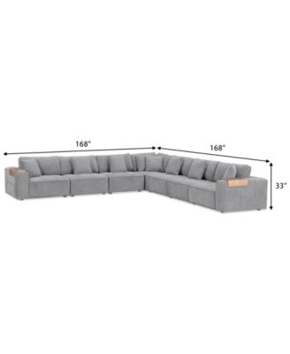 CLOSEOUT! Nycolle 7-Pc. Modular Fabric L-Shape Sectional, Created for Macy's