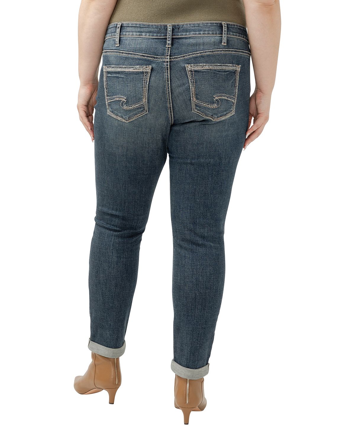 Silver Jeans Co. Plus Size Girlfriend Mid Rise Skinny Leg Jeans view 2 — MAYCSS fashion products