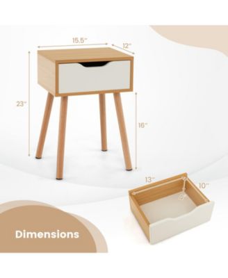 Modern Nightstand with Storage Drawer for Bedroom Living Room