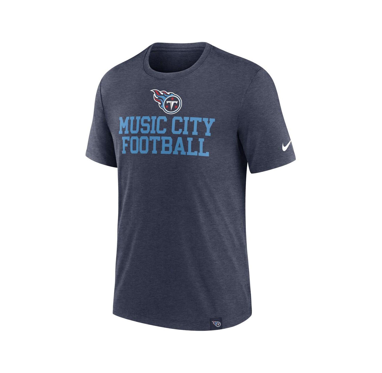 Men's Heather Navy Tennessee Titans Blitz Tri-Blend T-Shirt