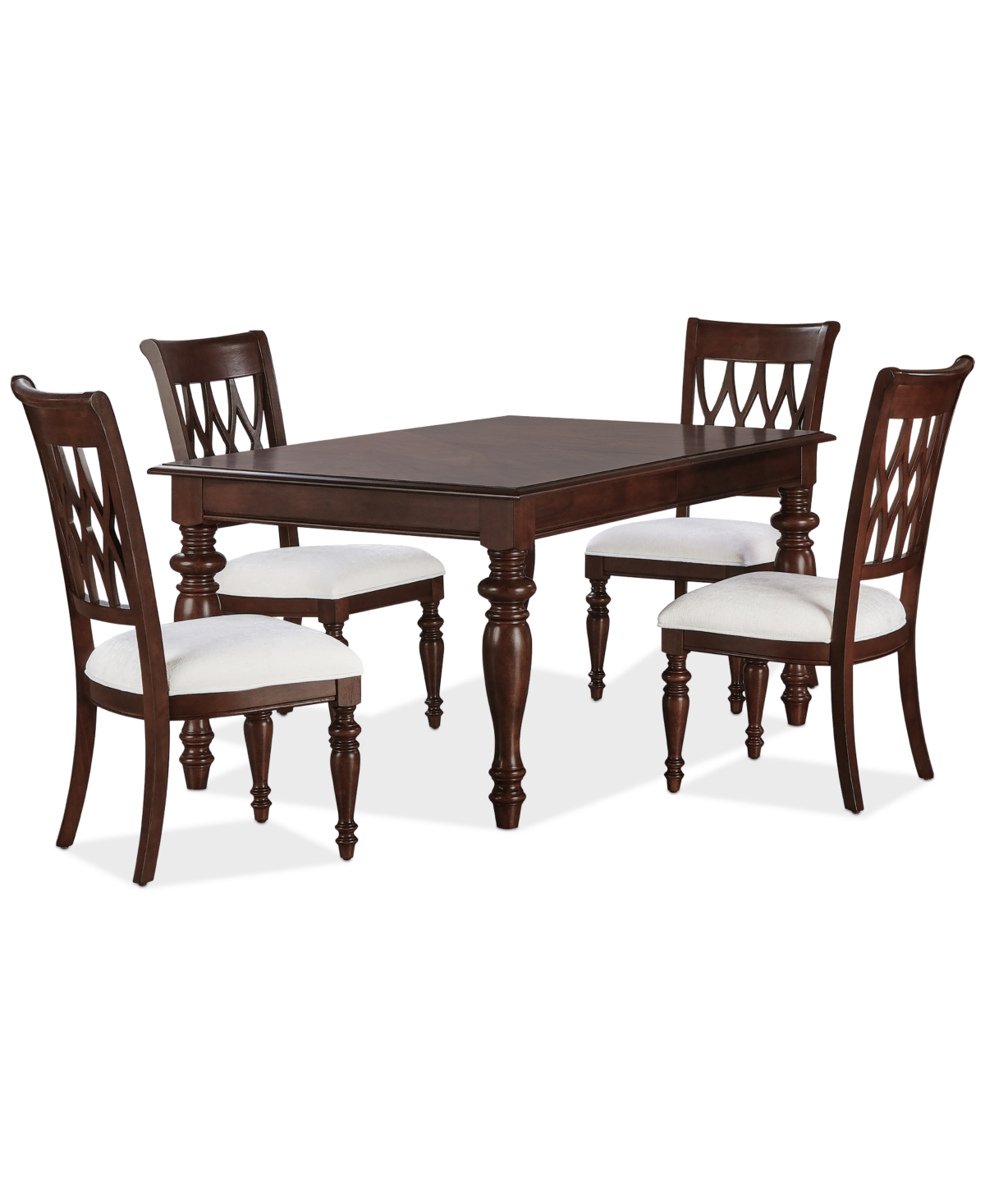 Macy's Daria 5-pc. Dining Set (rectangular Table & 4 Side Chairs), Created For  In Brown