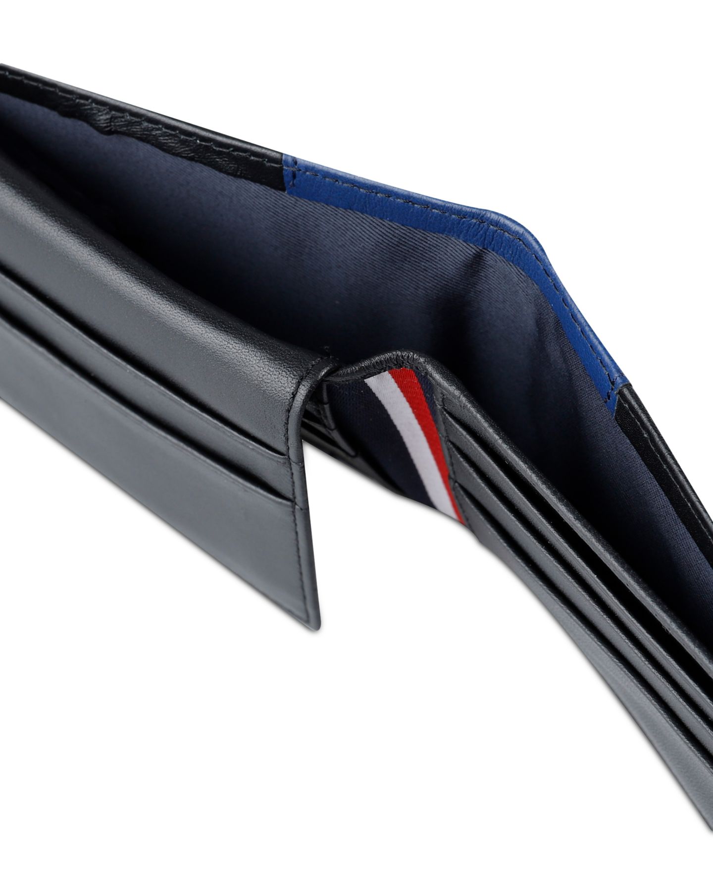 Мужской кошелёк Tommy Hilfiger RFID Pop Color Leather Bifold Wallet, цвет: Синий / Чёрный — фото 6