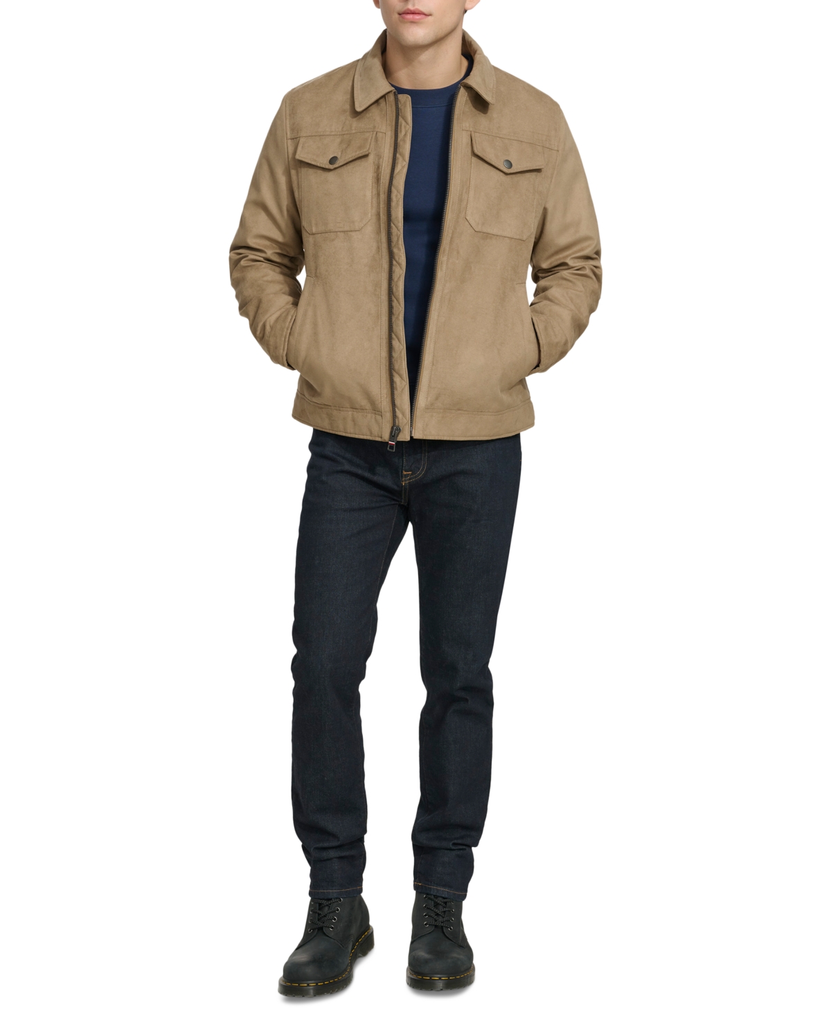Tommy Hilfiger Men's Faux Suede Trucker Jacket