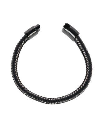 Loose Fit Esteban Black and Silver Braided Bracelet