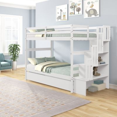 Streamdale Bunk Beds Twin Over Twin Stairway Storage Function