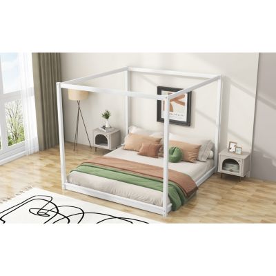 Streamdale King Size Canopy Platform Bed With Support Legs