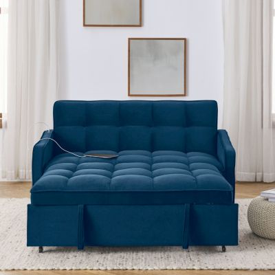 Loveseat Sofa Bed with USB Charging