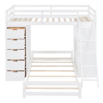 Streamdale Twin Over Twin Bunk Bed With LED Light And USB Ports