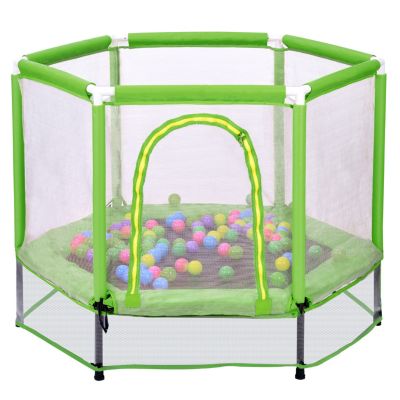 Streamdale 55" Kids Trampoline with Safety Net & Balls Indoor/Outdoor Fun