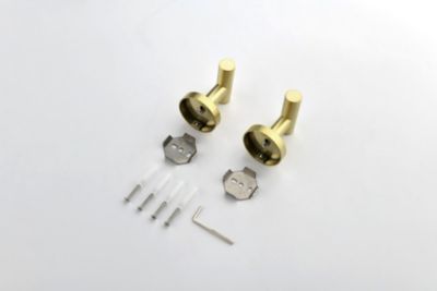 6-Pieces Brushed Gold Bathroom Hardware Set Sus304 Stainless Steel Round Wall Mounted Include