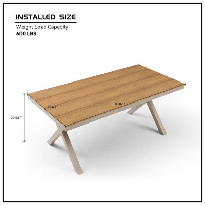 70" Rectangular Aluminum Dining Table