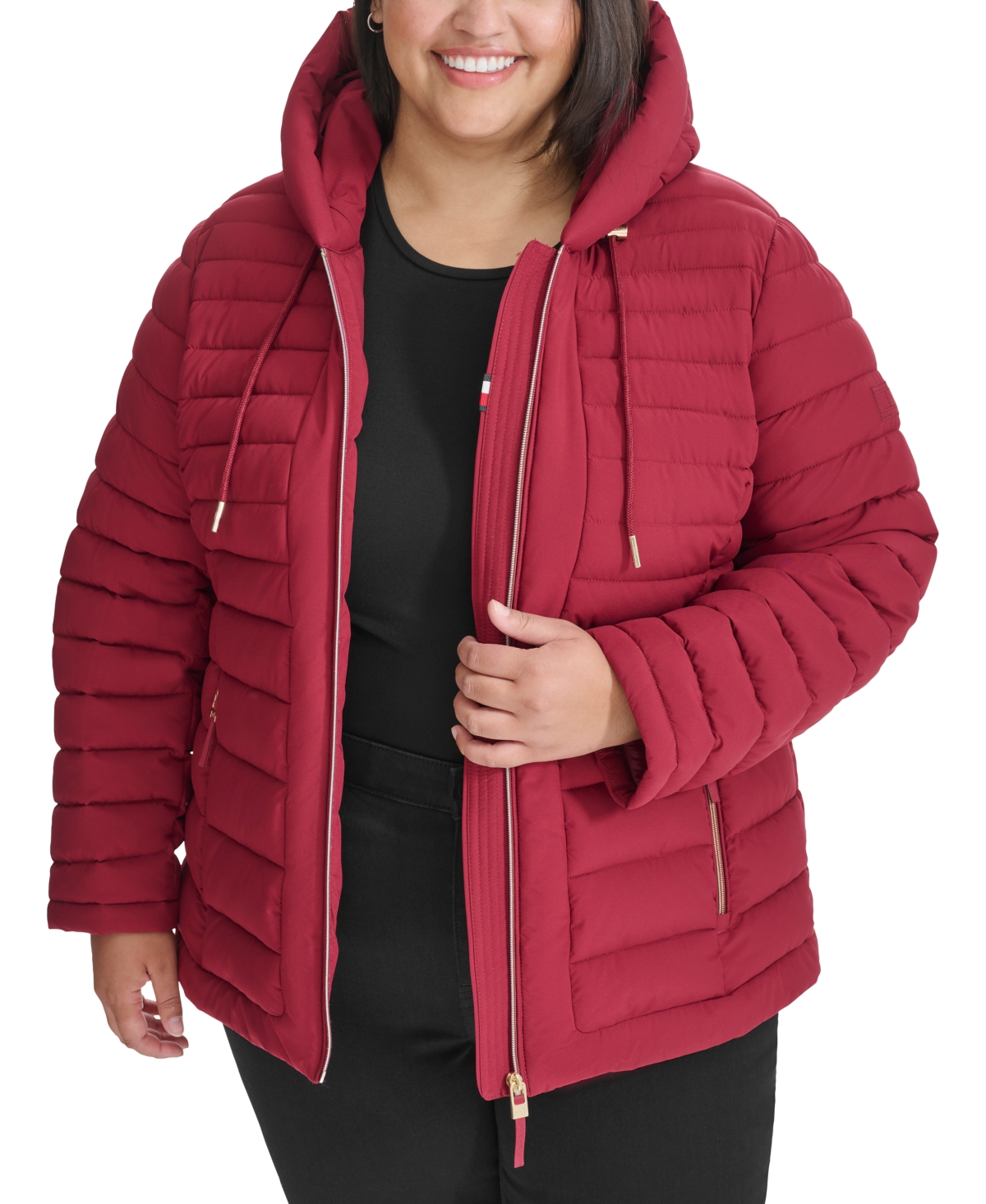 Tommy Hilfiger Plus Hooded Packable Puffer Coat, Created for Macy's