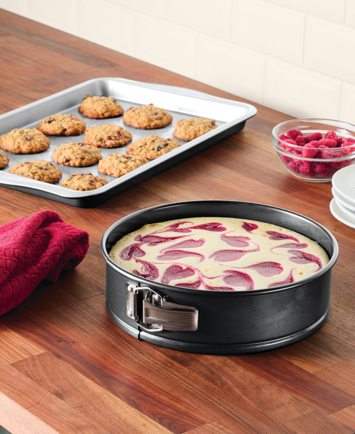 Farberware Disney Bake With Mickey Mouse Steel 2-piece Springform & Cookie Pan Set In Black