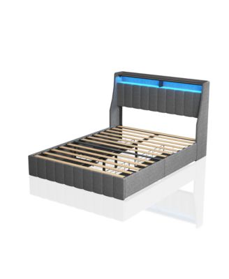 Queen Bed Frame with Storage Drawers