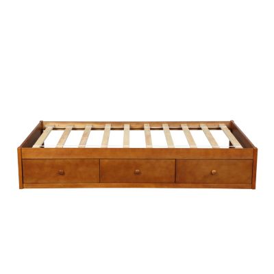 Twin Size Platform Storage Bed With 3 Drawers