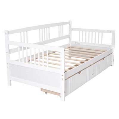 Twin Size Daybed Wood Bed With Two Drawers