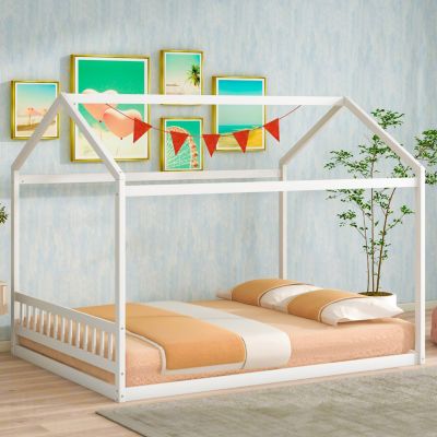 Streamdale Queen Size Wooden House Bed With Headboard