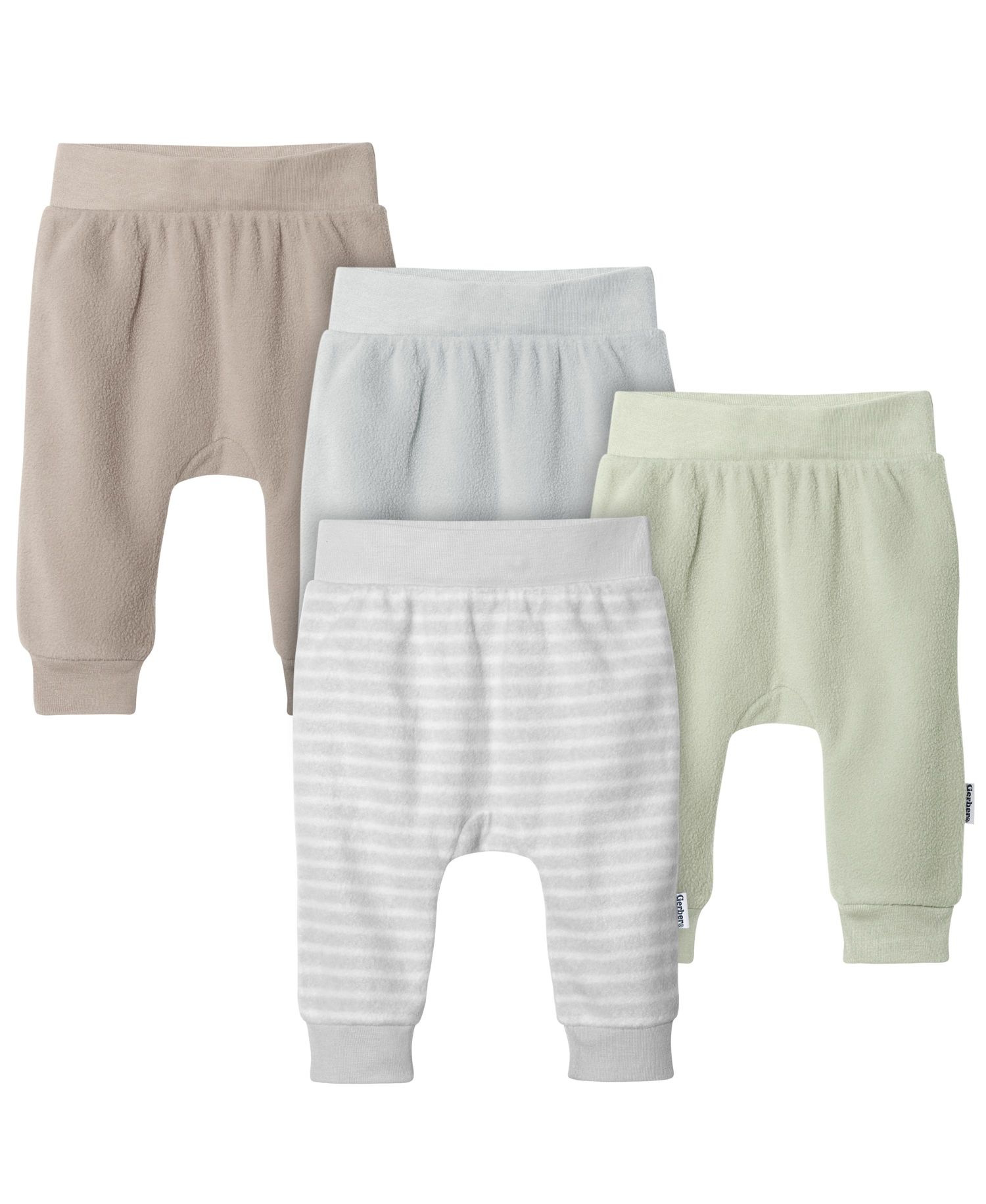Baby Neutral Fleece Pants, 4-Pack