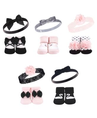 Baby Girls 10Pc Headband and Socks Set