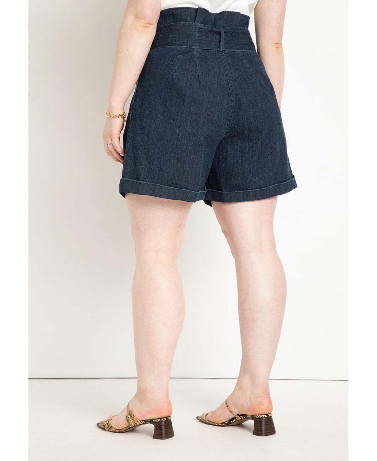 Eloquii Women's Plus Size Denim Shorts With Belt