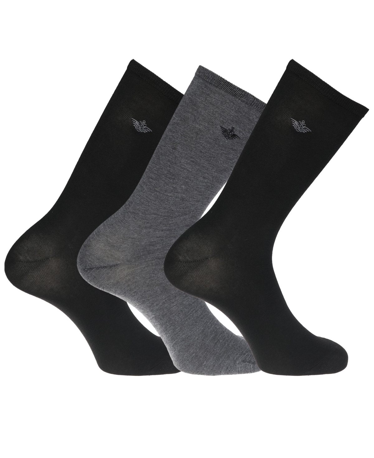 Men's Performance Socks - 3 and 6 -Pairs Athletic and Dress Crew Socks - Black (3 pairs)