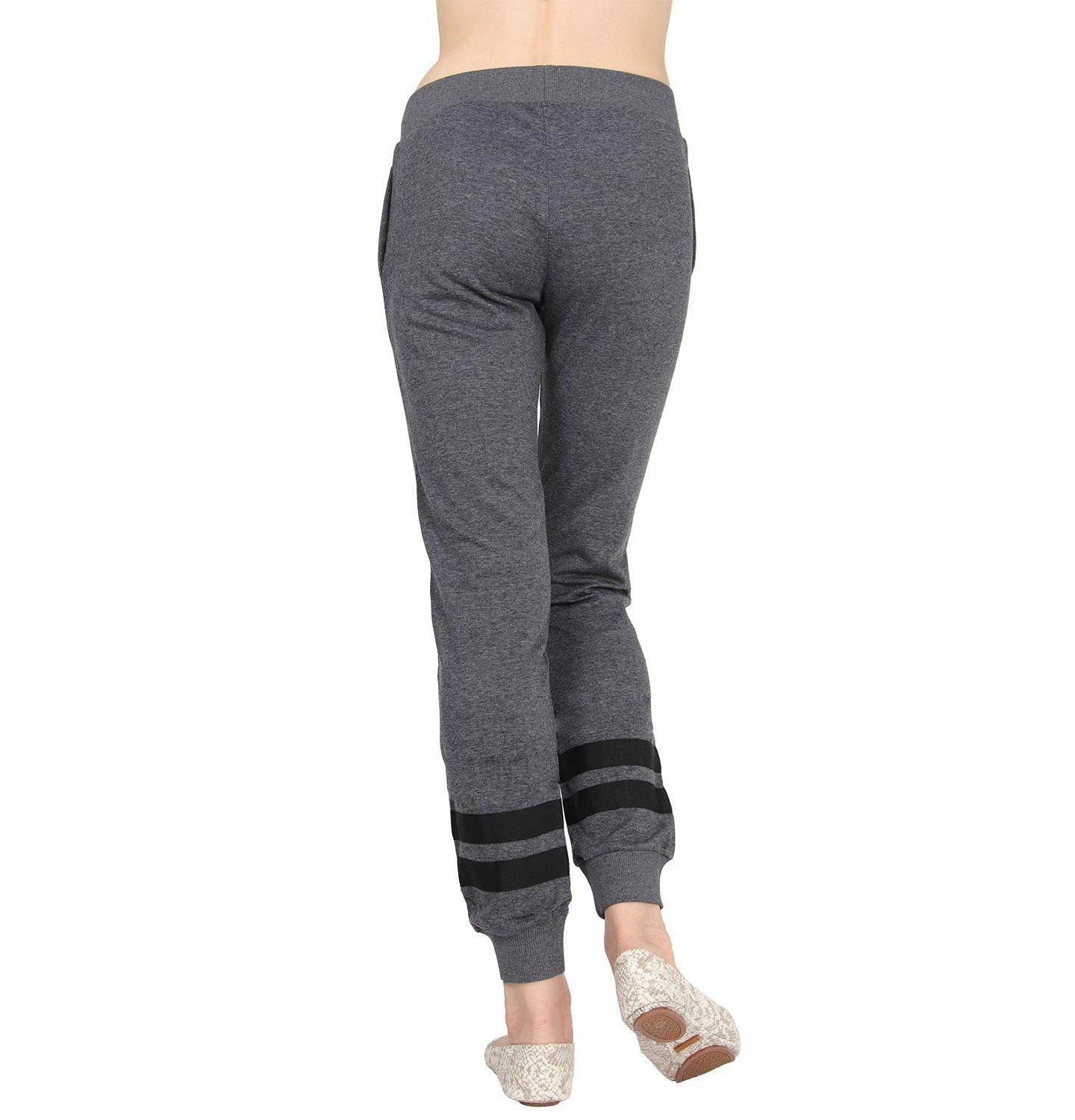 Женские брюки MeMoi Cotton Blend Jogger with Contrast Ribbon Stripes, цвет: Угольный — фото 2