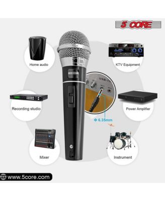 Microphone XLR Dynamic Mic Karaoke Singing Handheld Microfono Wired Professional Unidirectional 1/4 Plug In Cord Connection for Vocal DJ Music - PM 100